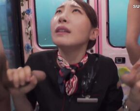 [Reducing Mosaic]DVMM-344 A Collaboration Between An AV That Monitors Ordinary Men And Women And The Magic Mirror Van. A Flight Attendant Working For A Major Airline With Beautiful Legs And Blac